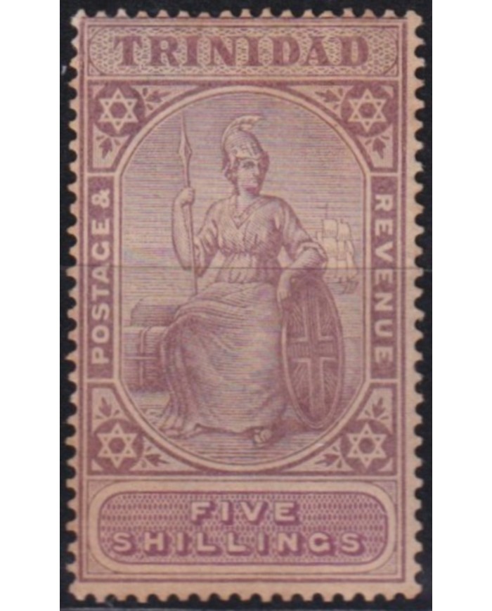 F-EX57775 TRINIDAD IS 1901-04 5/. NO GUM. HIGHT VALUE.