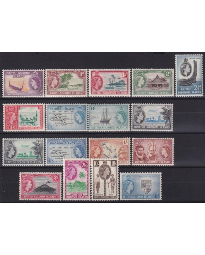 F-EX58406 SOLOMON IS MH 1956 QUEEN ELIZABETH CULTURE & ETHNICITI SHIP +160€