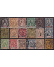 F-EX57262 INDOCHINE FRANCE 1889-1908 STAMPS LOT + 160€.