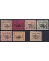 F-EX59459 VENEZUELA 1903 PROVISIONAL GUAYANA & MATURIN SHIP USED & UNUSED.