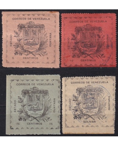 F-EX59460 VENEZUELA 1903 PROVISIONAL GUAYANA USED & UNUSED +320€.
