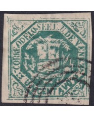 F-EX59463 VENEZUELA 1865-70 COAT OF ARMS FORGERY FOR STUDY.
