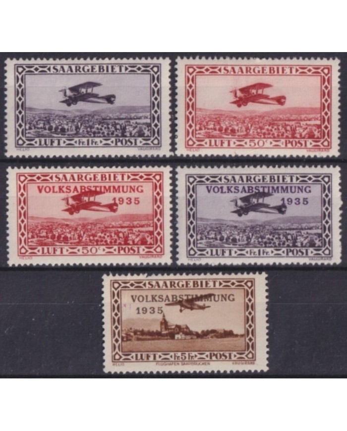 F-EX59552 SAAR SARRE FRECH TERRITORY 1928-34 MH AIRMAIL AVION AIRPLANE +50€.