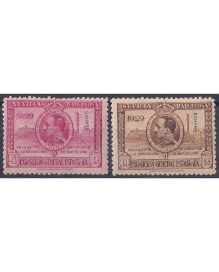 F-EX58910 SAHARA SPAIN COLONIES MNH 1929 BARCELONA EXPO 4-10ptas HIGHT VALUE.