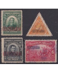 F-EX57257 EL SALVADOR NO GUM – USED 1921 “CENTENARIO” OVERPRINT +35€.
