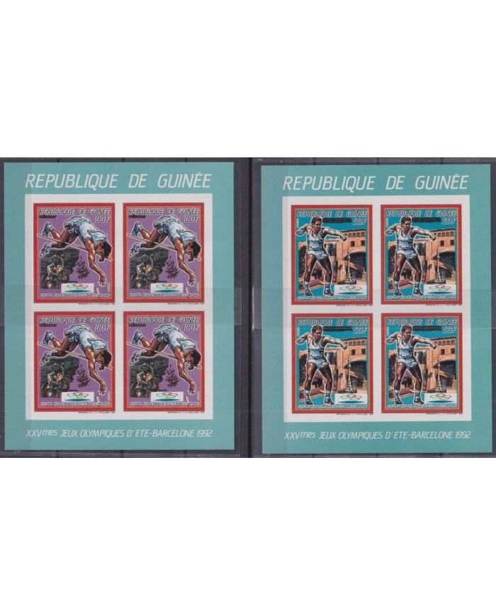 F-EX48094 GUINEA GUINEE MNH 1987 OLYMPIC GAMES BARCELONA IMPERFORATED BLOCK.