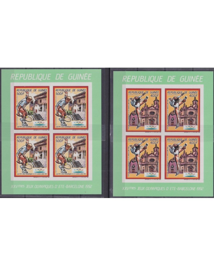 F-EX48095 GUINEA GUINEE MNH 1987 OLYMPIC GAMES BARCELONA IMPERFORATED BLOCK.