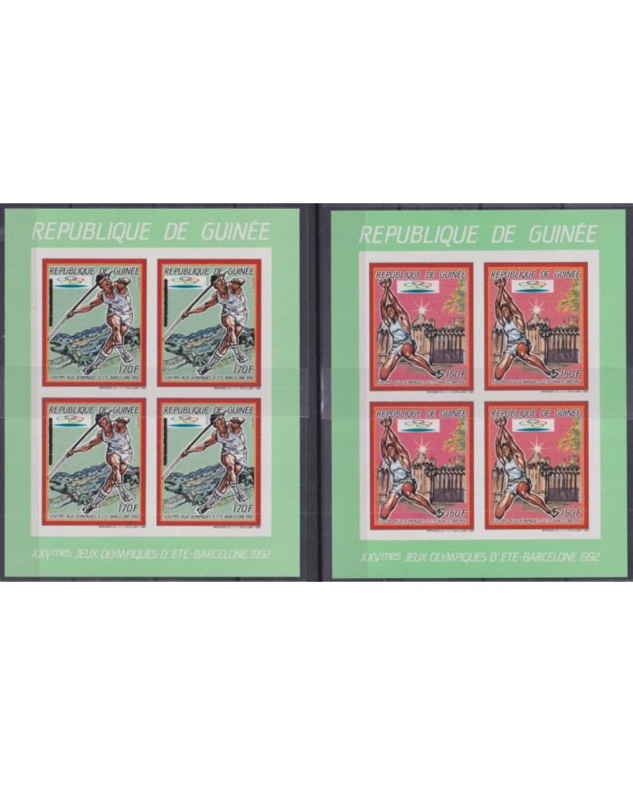 F-EX48095 GUINEA GUINEE MNH 1987 OLYMPIC GAMES BARCELONA IMPERFORATED BLOCK.