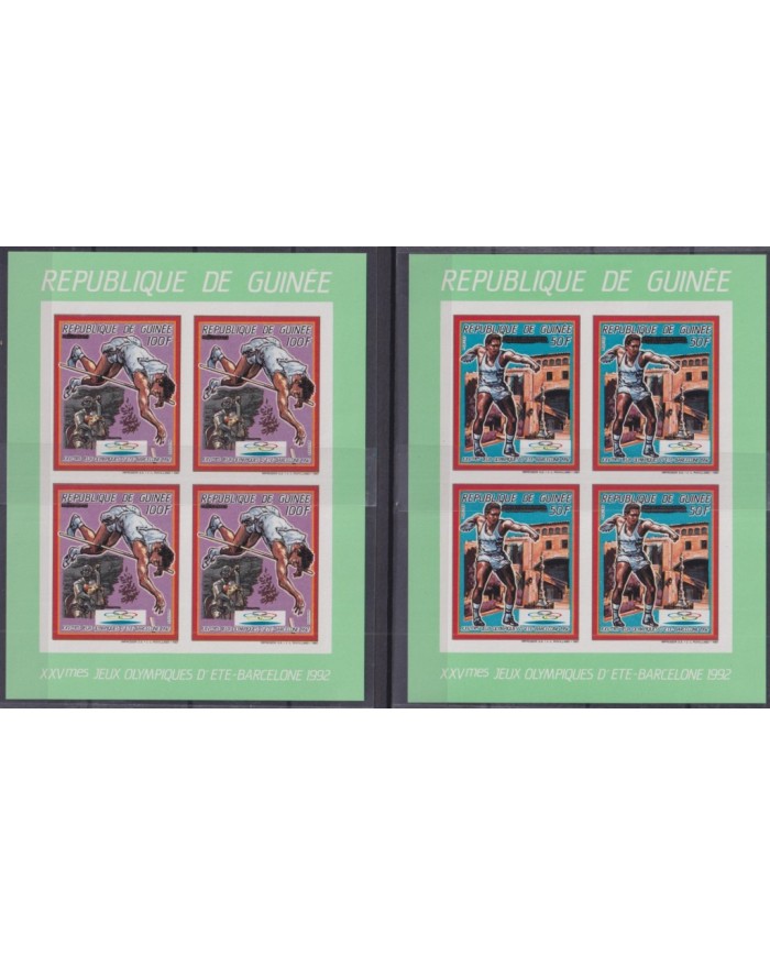 F-EX48095 GUINEA GUINEE MNH 1987 OLYMPIC GAMES BARCELONA IMPERFORATED BLOCK.