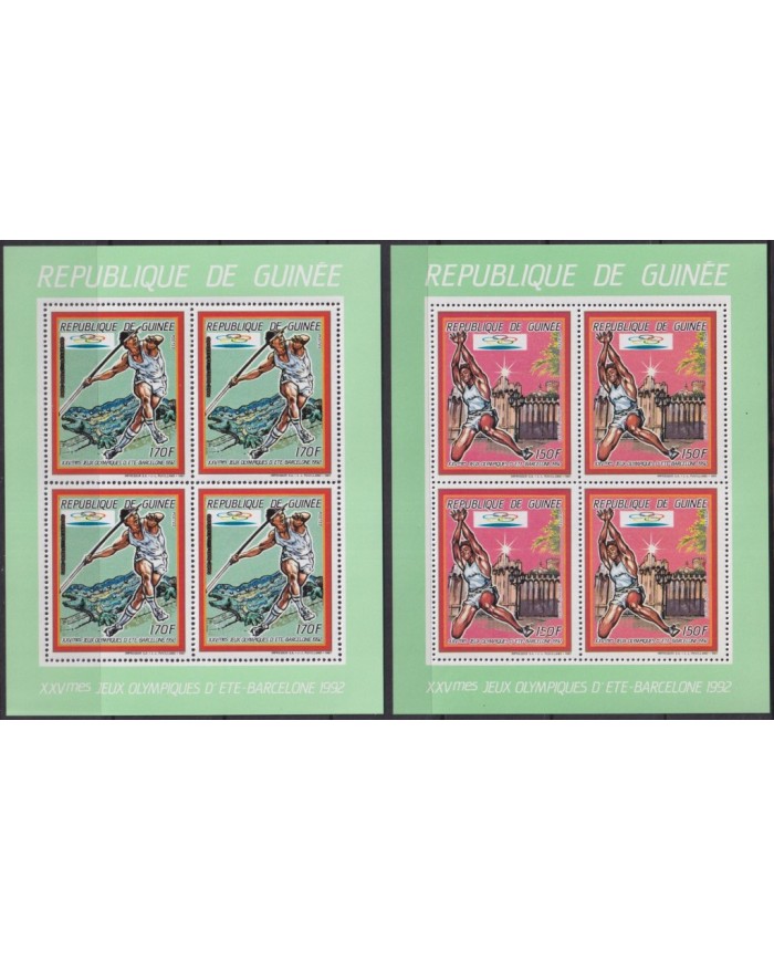 F-EX48098 GUINEA GUINEE MNH 1987 PERF SHEET BARCELONA OLYMPIC ATHLETISM.
