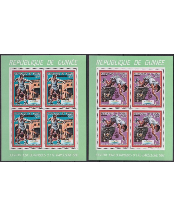 F-EX48098 GUINEA GUINEE MNH 1987 PERF SHEET BARCELONA OLYMPIC ATHLETISM.