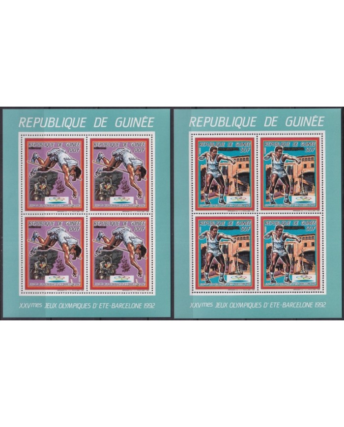 F-EX48099 GUINEA GUINEE MNH 1987 PERF SHEET BARCELONA OLYMPIC ATHLETISM.