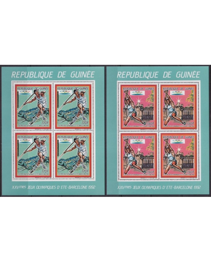 F-EX48099 GUINEA GUINEE MNH 1987 PERF SHEET BARCELONA OLYMPIC ATHLETISM.
