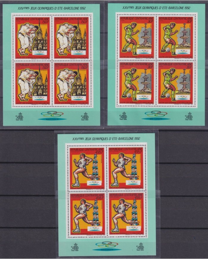 F-EX48782 CENTRAL AFRICA MNH 1987 OLYMPIC GAMES BARCELONA PERFORATED BLOCK.