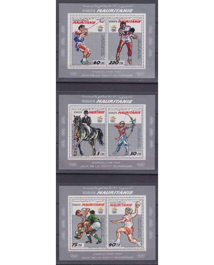 F-EX48784 MAURITANIE MNH 1990 OLYMPIC GAMES BARCELONA PERFORATED BLOCK.