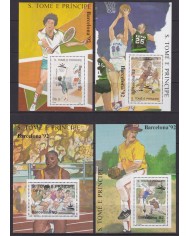 F-EX48796 SAO TOME E PRINCIPE MNH 1989 IMPERF OLYMPIC BARCELONA BASEBALL SPECIAL SHEET