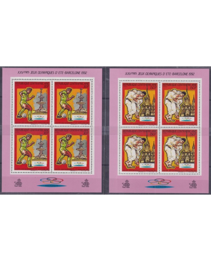 F-EX48797 CENTRAL AFRICA MNH 1987 OLYMPIC GAMES BARCELONA PERFORATED BLOCK.