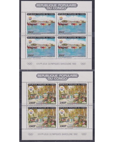 F-EX48801 CONGO MNH 1990 OLYMPIC GAMES BARCELONA RAMBLA SHIP LIMITED EDITION.