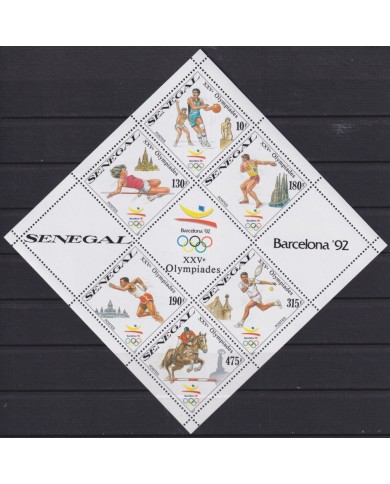 F-EX54275 SENEGAL MNH 1989 OLYMPIC GAMES BARCELONA LIMITED EDITION SPECIAL SHEET.