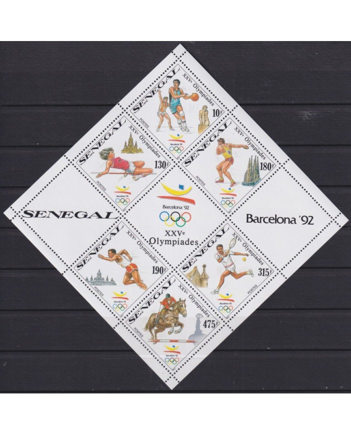 F-EX54275 SENEGAL MNH 1989 OLYMPIC GAMES BARCELONA LIMITED EDITION SPECIAL SHEET.
