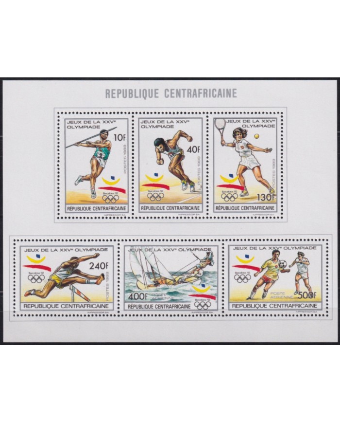 F-EX54276 COMORES MNH 1992 PERF SHEET BARCELONA OLYMPIC GAMES ATHLETISM CYCLING.