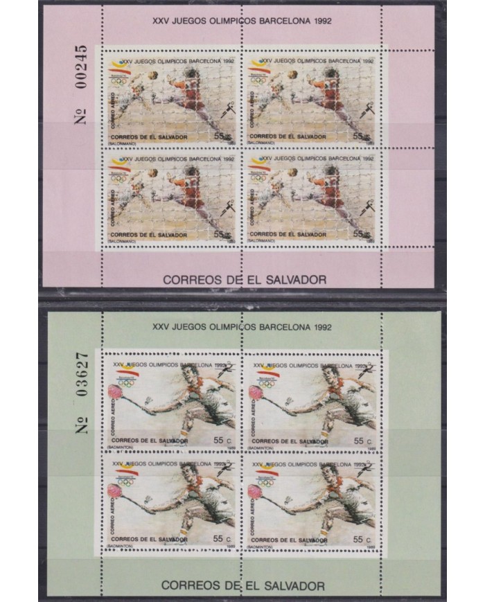 F-EX54289 EL SALVADOR MNH 1989 OLYMPIC BARCELONA LIMITED EDITION SPECIAL SHEET