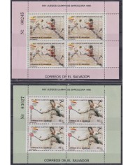 F-EX54289 EL SALVADOR MNH 1989 OLYMPIC BARCELONA LIMITED EDITION SPECIAL SHEET
