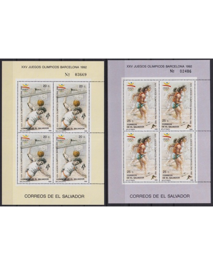 F-EX54289 EL SALVADOR MNH 1989 OLYMPIC BARCELONA LIMITED EDITION SPECIAL SHEET
