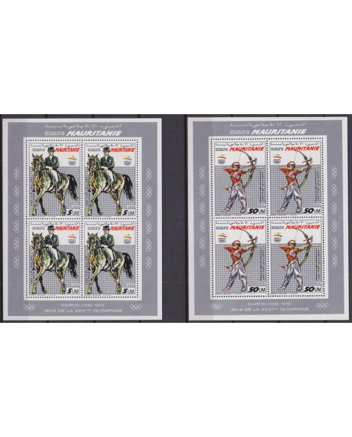 F-EX61258 MAURITANIE MNH 1990 OLYMPIC GAMES BARCELONA PERFORATED BLOCK.