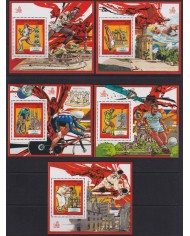 F-EX61979 CENTRAL AFRICA MNH 1987 PERF SHEET BARCELONA OLYMPIC ATHLETISM SOCCER.