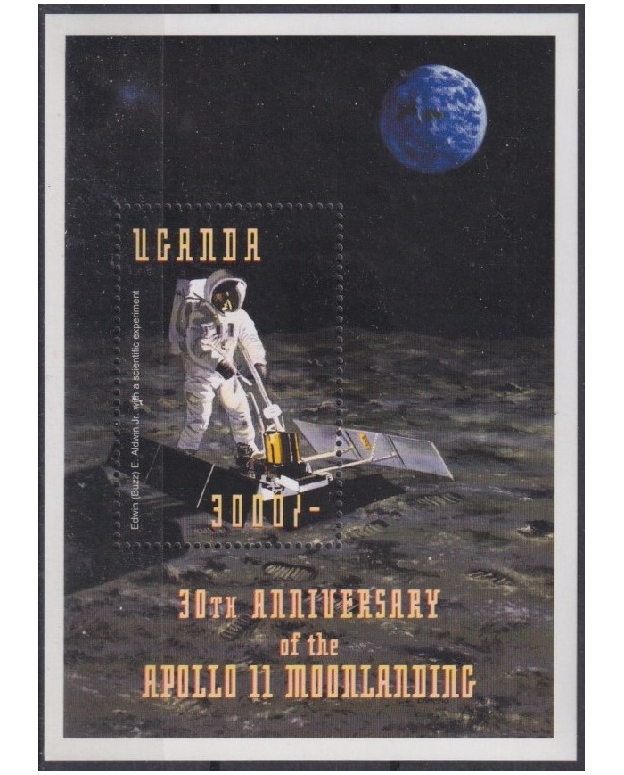 F-EX62040 UGANDA MNH 1999 SPACE COSMOS EXPLORATION 30th APOLLO MOONLANDING.