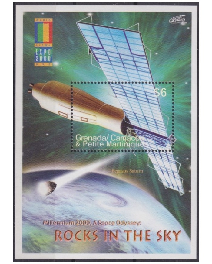 F-EX62047 GRENADA CARRIACOU MNH 2000 SPACE COSMOS EXPLORATION ROCKET SATELLITE.