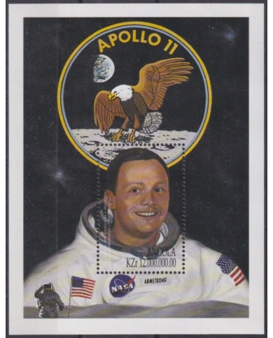 F-EX62050 ANGOLA MNH 2000 SPACE COSMOS EXPLORATION COSMONAUTS ARMSTRONG.