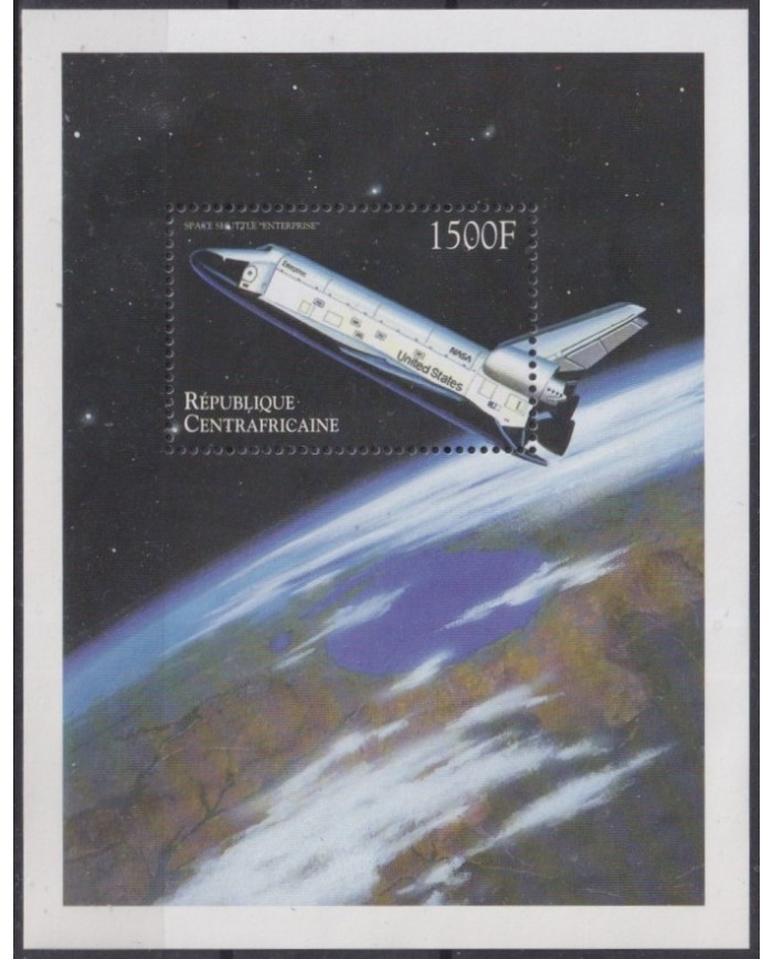 F-EX62052 CENTRAL AFRICA REP MNH 1999 SPACE COSMOS EXPLORATION ROCKET SHUTTLE ENTERPRICE.