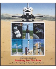 F-EX62103 BURKINA FASO MNH 2000 SPACE COSMOS EXPLORATION ROCKET REACHING FOR STAR.