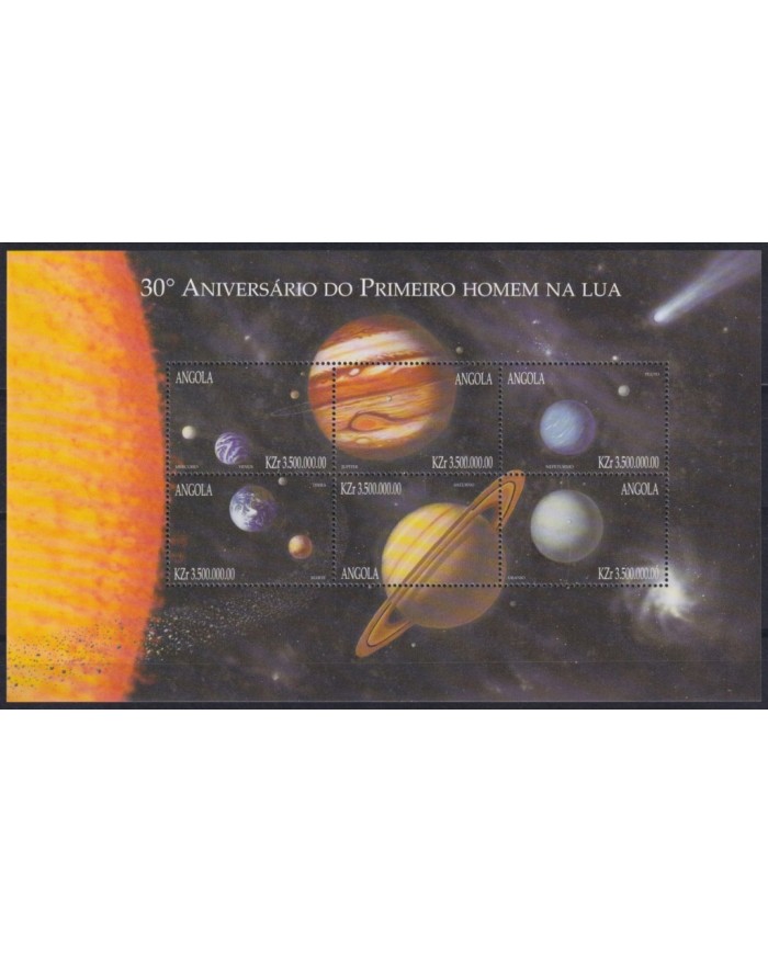 F-EX62106 ANGOLA MNH 2000 SPACE COSMOS EXPLORATION ROCKET 30ª ANNIV FIRST MAN ON MOON.