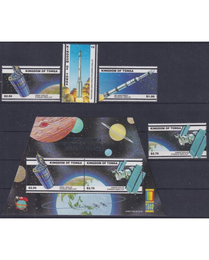 F-EX62108 TONGA MNH 2000 SPACE COSMOS EXPLORATION ROCKET SATELLITE.