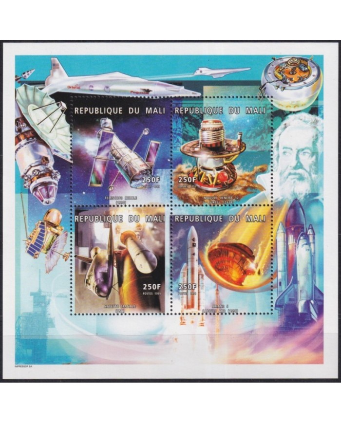 F-EX62116 MALI MNH 1999 SPACE COSMOS EXPLORATION ROCKET SATELLITE TELESCOPE.