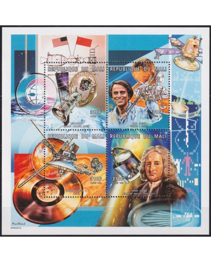 F-EX62120 MALI MNH 1999 SPACE COSMOS EXPLORATION ROCKET SATELLITE CARL SAGAN HALLEY.