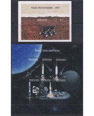 F-EX62125 GRENADA CARRIACOU MNH 1997 SPACE COSMOS EXPLORATION ROCKET MARS SATELLITE PATHFINDER.