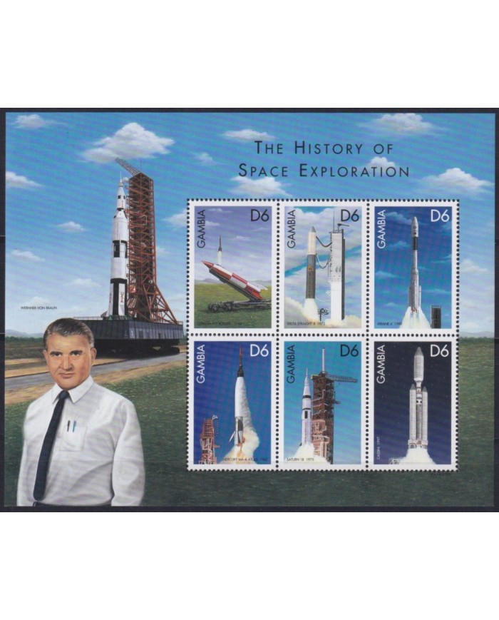 F-EX62128 LESOTHO MNH 1999 SPACE COSMOS EXPLORATION ROCKET SATELLITE MERCURY SATURN.