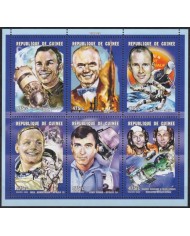 F-EX62132 GUINEA MNH 2001 SPACE COSMOS EXPLORATION ROCKET SATELLITE GAGARIN ARMSTRONG.