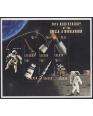 F-EX58094 UGANDA MNH 1999 SPACE COSMOS EXPLORATION ROCKET 30ª ANNIV FIRST MAN ON MOON.