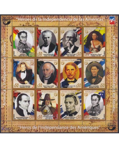 F-EX58089 DOMINICANA REP MNH 2014 UPAEP INDEPENDENCE HEROES JOSE MARTI MAXIMO GOMEZ.