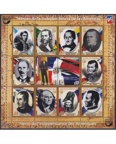 F-EX58089 DOMINICANA REP MNH 2014 UPAEP INDEPENDENCE HEROES JOSE MARTI MAXIMO GOMEZ.