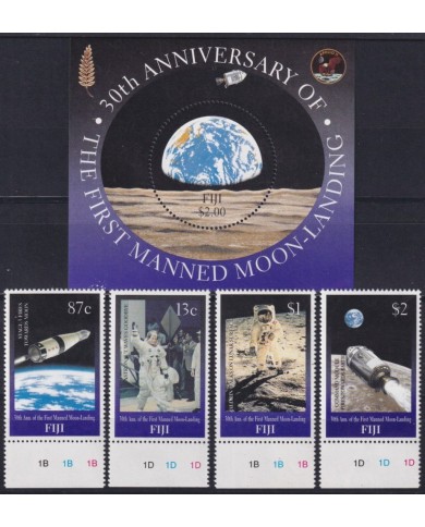 F-EX62545 FIJI MNH 1999 SPACE COSMOS 30th APOLLO XI MANNED MOONLANDING ROCKET
