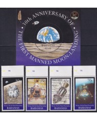 F-EX62544 BAHAMAS MNH 1999 SPACE COSMOS 30th APOLLO XI MANNED MOONLANDING ROCKET.