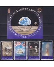 F-EX62537 SOLOMON MNH 1999 SPACE COSMOS 30th APOLLO XI MANNED MOONLANDING ROCKET.