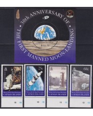F-EX62536 CAYMAN MNH 1999 SPACE COSMOS 30th APOLLO XI MANNED MOONLANDING ROCKET.