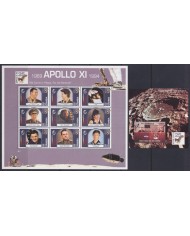 F-EX62529 GAMBIA MNH 1994 SPACE COSMOS 25th APOLLO XI MANNED MOONLANDING ROCKET.